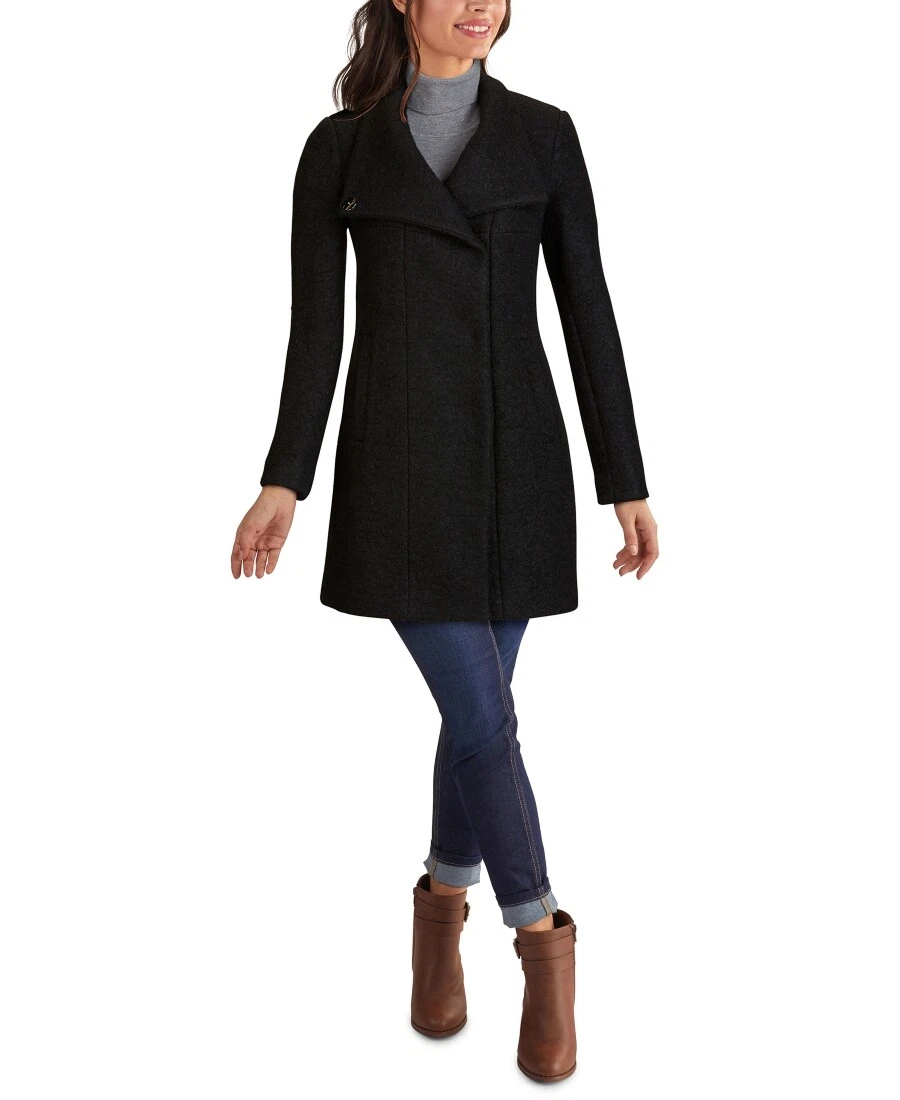 wool blend bouclé coat kenneth cole new york