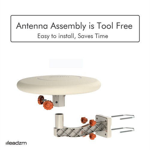 HDTV Outdoors Amplified TV Antenna 360° Omni-Directional Digital HD 1080P 4K Jj - Picture 4 of 12