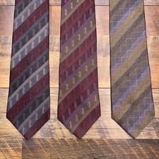 Vintage DKNY Tie Lot Of 3 Silk Geometric Striped