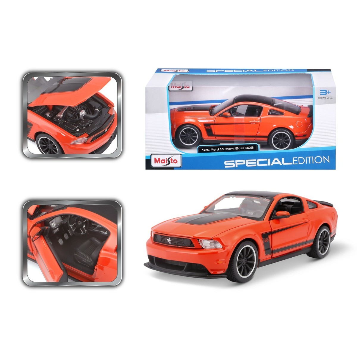 ミニカー M2 1/24 Ford Mustang Boss 302 M2 MACHINE 1970 FORD MUSTANG BOSS 302 1/24 with BLACK STRIPE