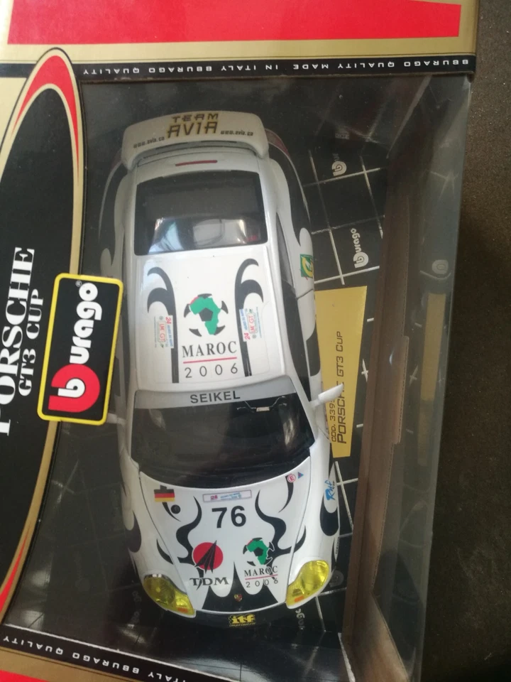 porsche gt3 cup maroc 2006 sc 1:18 Burago gold edtion nuova - Immagine 2 di 4