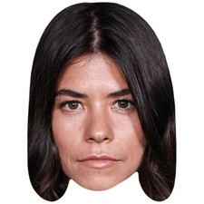 Lucia Alemany Brown Hair Celebrity Mask, Flat Card Face, Fancy Dress Mask