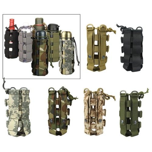 Porte-bouteille Tactique Molle Réglable – Compatible 500ml à 2000ml, Sangle Ajustable, Nylon Imperméable, Pour Camping Randonnée