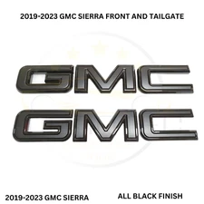 Front & Rear Emblem Black Fit For 2019-2023 GMC Sierra 1500 2500HD 3500HD