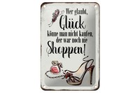 Blechschild Spruch 12X18 Cm GlüCk Nicht Kaufen Shoppen Deko Schild