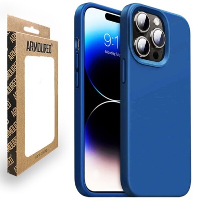 Armoured  Liquid Silicone Slim Case Hülle für Apple iPhone 14 Pro - Denim Blue
