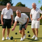 Mens Green Play Outdoor Lawn Bowling Shorts Golf Half-Elastic Waist Sports-Wear