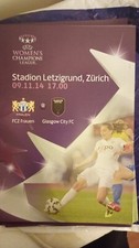 Official programm FC Zürich Frauen vs FC Glasgow City 09.11.14 Women Ch.league