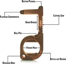 No Touch Door Opener 10-in-1 Multi-Tool 99.9% Copper Antimicrobial Avoid Germs