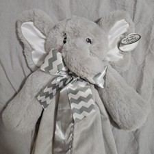 Bearington Baby Rare Lil Spout Elephant Snuggler Lovey Security Blanket Gray