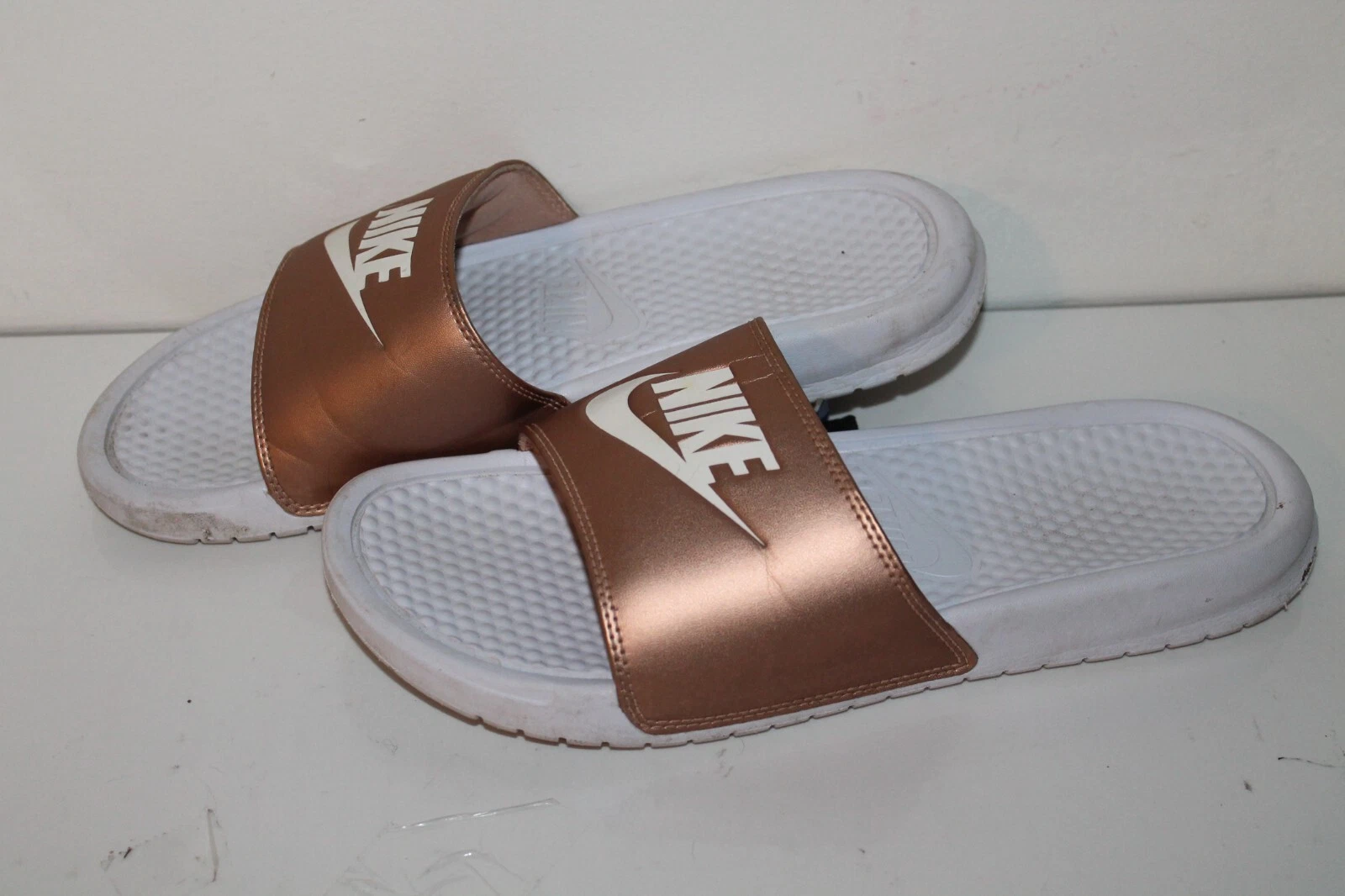 Nike Benassi Sandali Slide 343881 106 Rame Bianco Donna Taglia 11