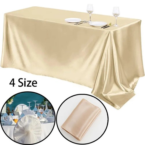 Wedding Tablecloth Satin Table Cloth Champagne Table Cloth Dinner Banquet Decor