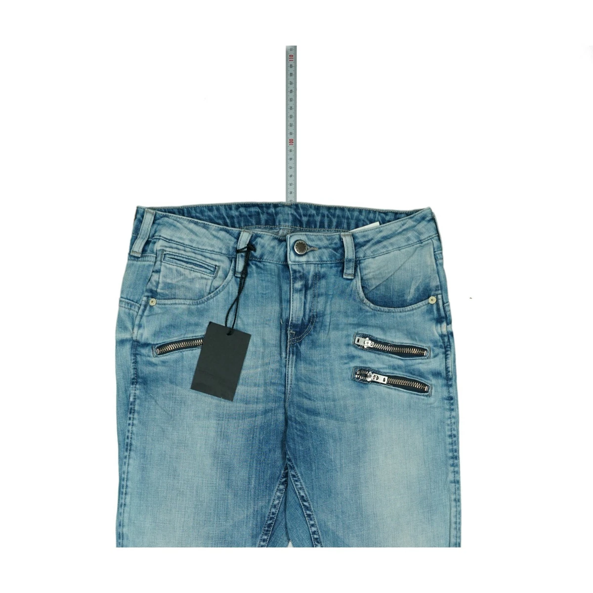 SCHOOL RAG Lou Zip Comfort Used Damen Stretch Jeans 7 8 Hose