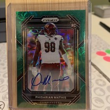 2022 Panini Prizm Football #390 Phidarian Mathis /75 Green Scope Rookie RC Card. rookie card picture