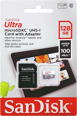 SanDisk 128GB micro SD SDXC Card 100MB/s Ultra 128G Class 10 UHS-1 Full HD Video