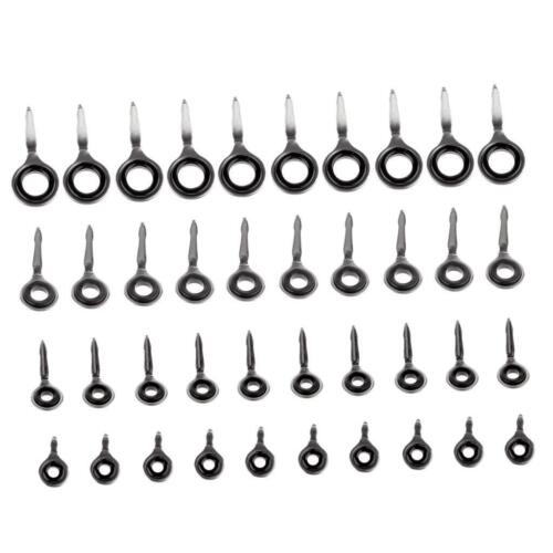 40pcs Raft Fishing Rod Guides Tip Repair Rod Parts Eye Rings - Picture 2 of 8