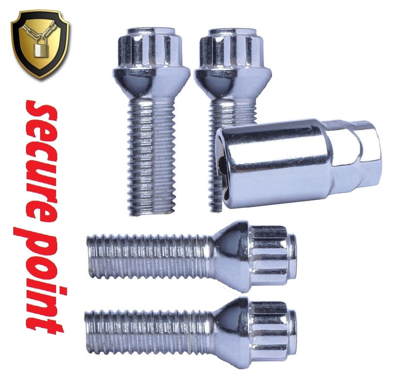 M12 X 1.5 Locking Wheel Bolts & Nuts For Vauxhall Zafira A & B (All Models) - Tapered