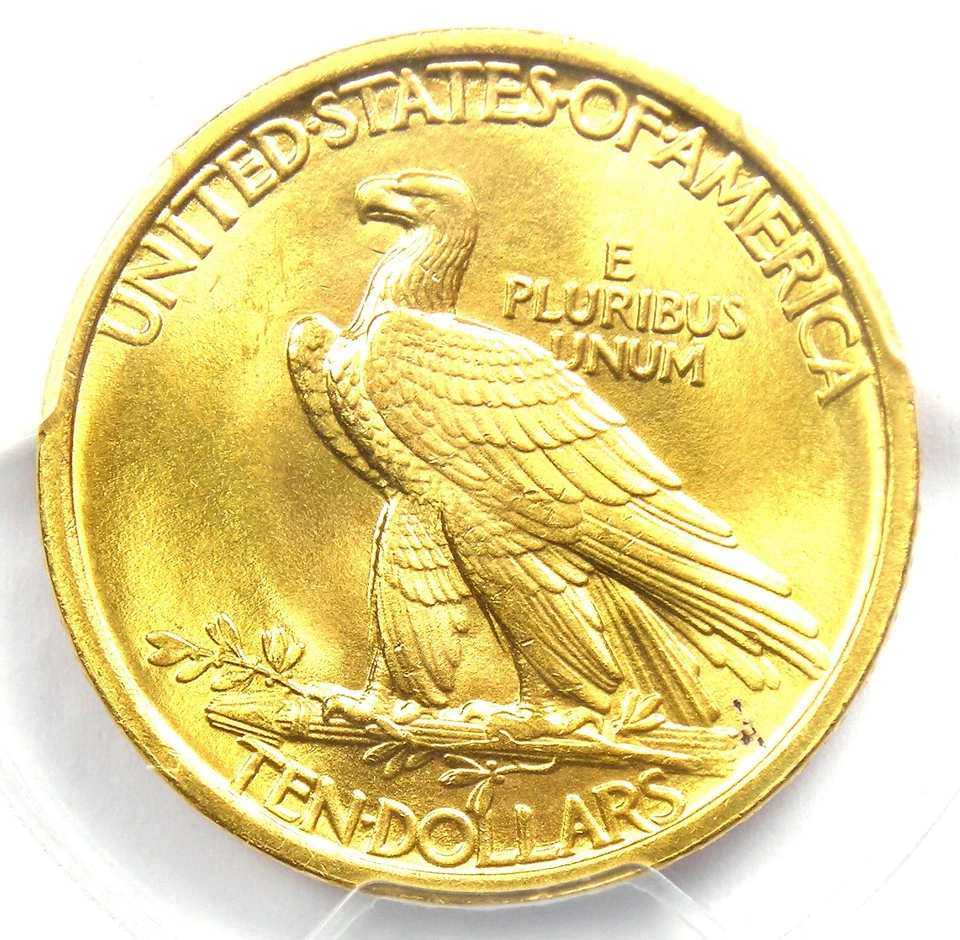 1907 Индийский золотой орел $10 без девиза монета - PCGS MS65 + плюс класса - $18500 значение - Изображение 4 из 4