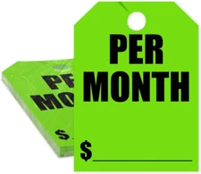 Versa Tags Car Mirror Hang Tags Pack of 50 per Month Car Hang Tag 8.5" X 11.5" C