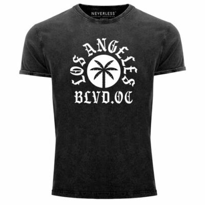 Herren Vintage Shirt Los Angeles BLVD Boulevard Underground Tattoo Palme