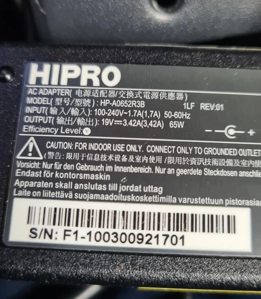 Hipro AC Power Adapter W Cord For Acer Aspire 19V 3.42A 65W HP-A0652R3B 🔥  - Image 2 of 2