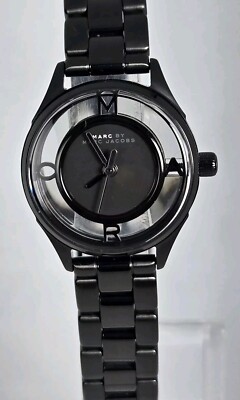 MARK BY MARK JACOBS WOMEN'S SKELETON STAINLESS STEEL WATER RESISTAN BLACK DIAL