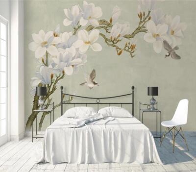 3D Flower Branch Bird ZHUA1970 Wallpaper Wall Murals Removable Self-adhesive Amy