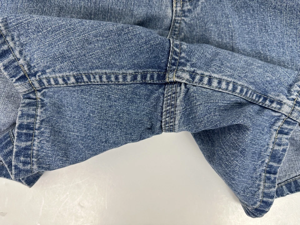 Pantalones Cortos Carga Vintage Y2K 34” Cintura Alta Denim Utilitario Jean Corto Grunge Militar Foto 4 de 4