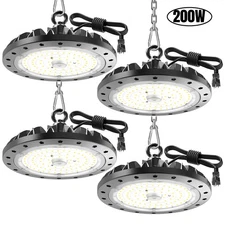 4 Pack 200W UFO Led High Bay Light Commercial Industrial Warehouse Factory Light