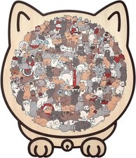 135 Pcs Wooden Cat Jigsaw Puzzle Unique Animal Shaped Jigsaw For Adults 3D