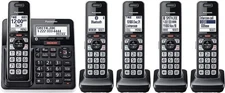 Panasonic Cordless Phone System Answering Machine 5 Handset Bluetooth Call Block