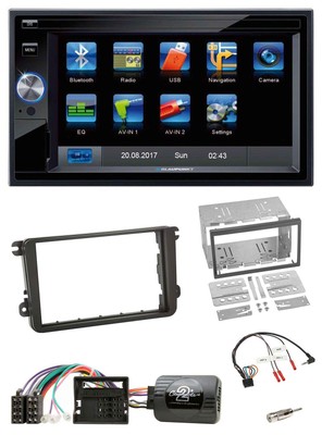 Blaupunkt Lenkrad USB Bluetooth TMC 2DIN Navigation für Skoda Fabia 5J 2007-2014