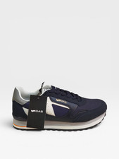 GAS Malik Mix Herren Navy Blau Sneaker Freize...
