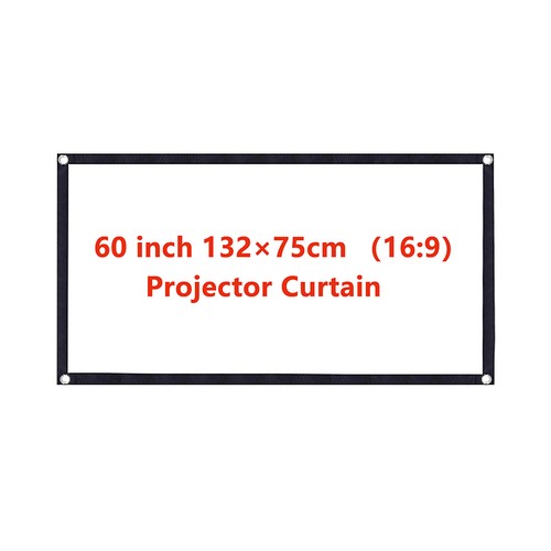 84 100 120 Inch 16:9 3:4 Projector Screen Curtain HD Display Screen Home Cinema - Photo 16/23
