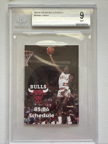 1985-86 Michael Jordan Rookie Schedule BGS 9 MINT! THE HIGHEST ONE GRADED