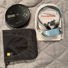 GPX PC332B Portable CD Player New Headphones Caselogic Case - Tested/Works