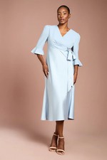Coast Pale Blue Wrap Dress Womens Occasion Dresses