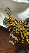 Gucci Embellished Metallic Jacquard Crystal Bee Headband w/ Box & Dust Bag