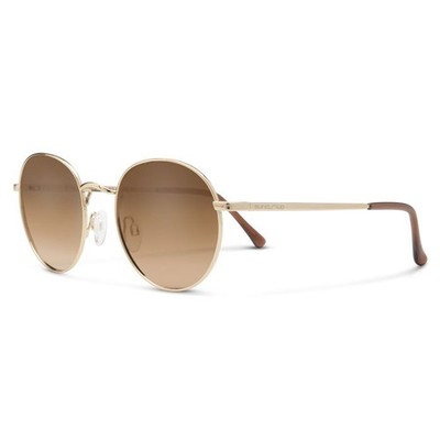 Suncloud Bridge City Sunglasses, Gold Frame, Polarized Brown Gradient Lens