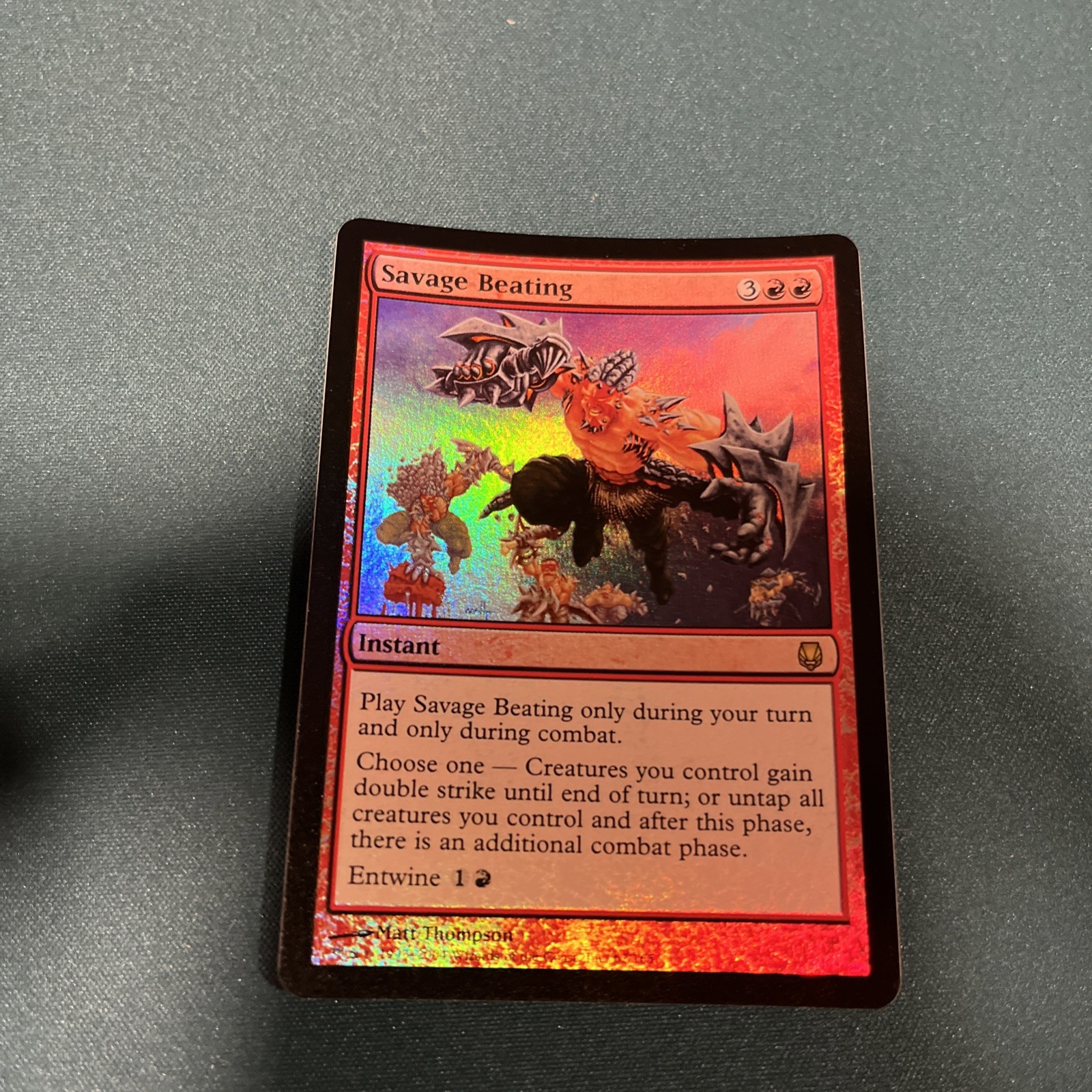 MTG Savage Beating Darksteel Foil NM Near Mint