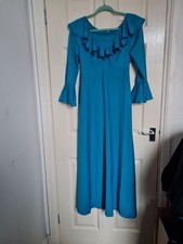 Beautiful Soft Aqua Ladies Vintage St Michael Dress Bust Size 36 Christmas Party