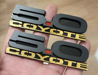 Coyote 5.0 Emblem Badges  Gold Black Red point for 5.0 Fender Angry Fit Mustang