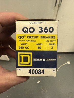 Brand New In Box 3 Pole 60 Amp Circuit Breaker   QO Style