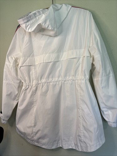 TOMMY HILFIGER WINDBREAKER JACKE WEISS/ROT/BLAU KAPUZE ÄRMEL LOGO MEDIUM - Bild 5 von 5