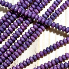Czech Glass Rondelle Spacer Beads 4x7mm Violet Opal Luster tire/donut 42pcs J785