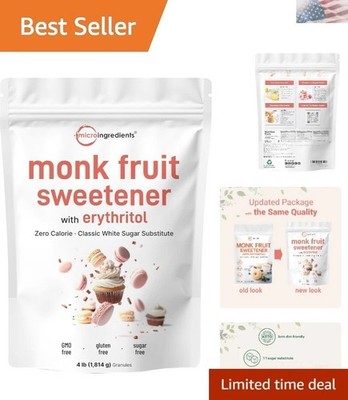 4 lbs Monk Fruit Sweetener Erythritol Blend - , Non-GMO, Sugar-Free