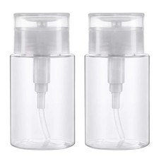 Push Down Empty Pump Dispenser for Nail Polish Remover Alcohol Clear Bottle