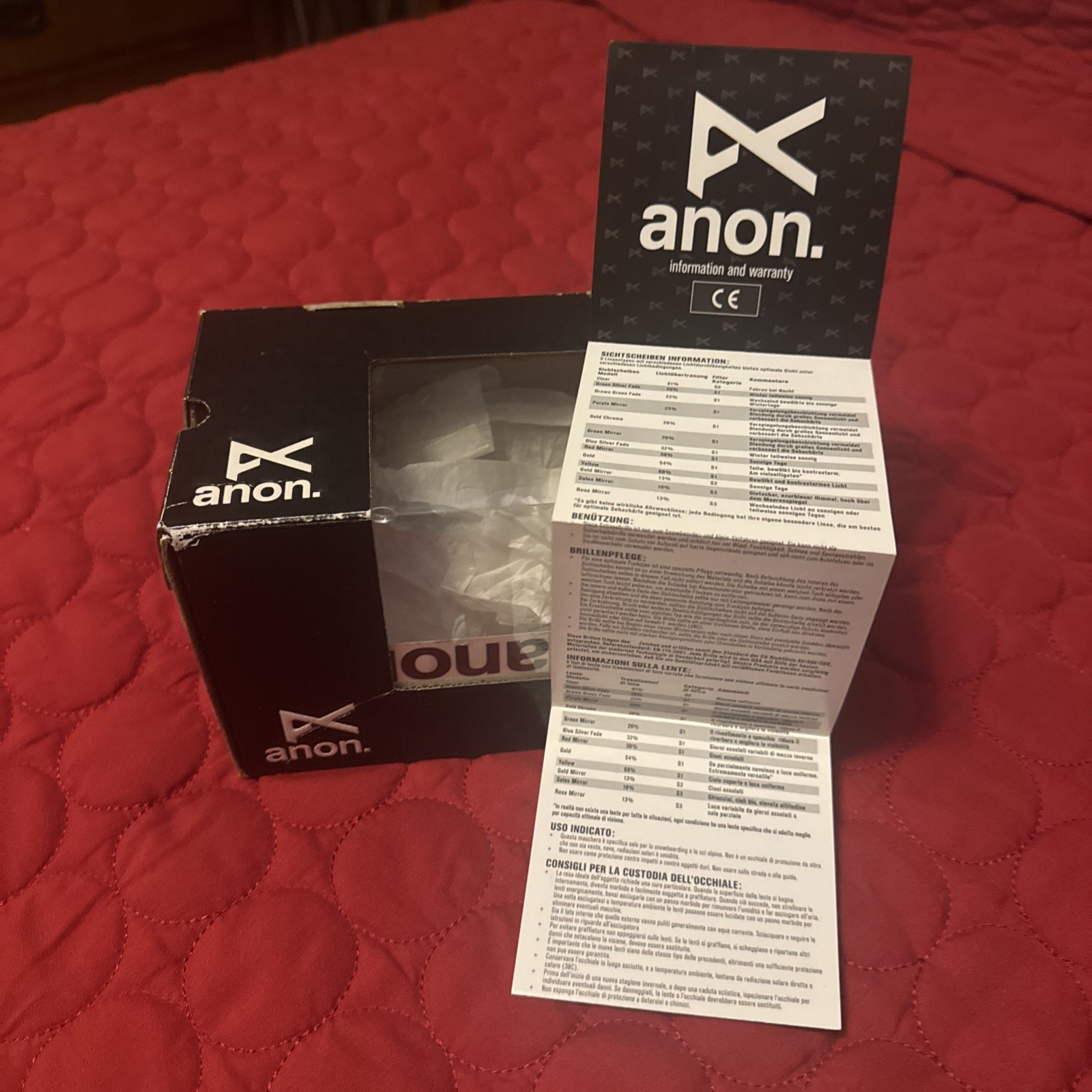 Women's ANON Burton Goggles Snowboard Ski mirrored glass Diamond Rhinesto White 