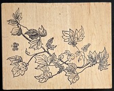 Magenta Rubber Stamps Vines Ivy Leaf Leaves Flowers Butterfly Background