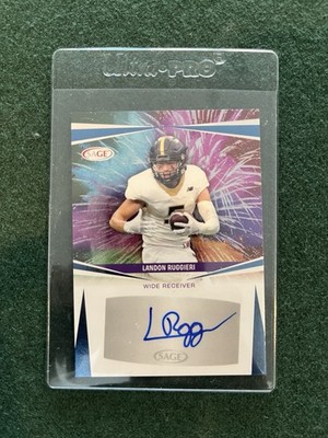Landon Ruggieri 2025 SAGE HIGH SERIES SILVER ROOKIE AUTO #A-LR2 NEW YORK GIANTS